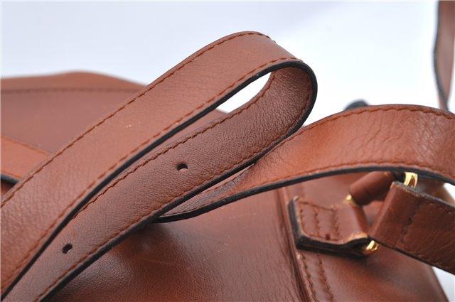 Authentic GUCCI Bamboo Backpack Leather Brown J2137