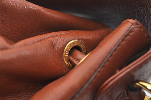 Authentic GUCCI Bamboo Backpack Leather Brown J2137