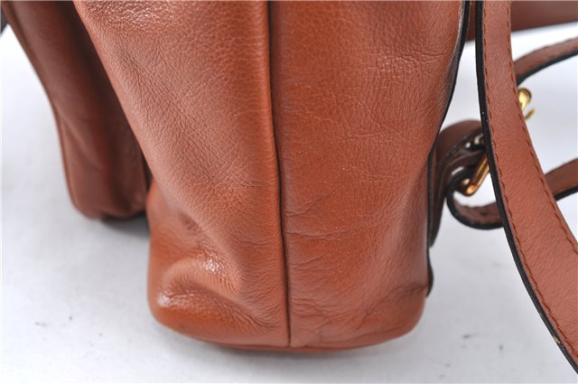 Authentic GUCCI Bamboo Backpack Leather Brown J2137