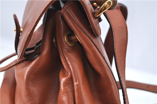 Authentic GUCCI Bamboo Backpack Leather Brown J2137