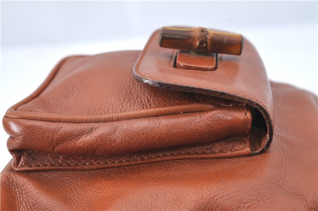 Authentic GUCCI Bamboo Backpack Leather Brown J2137