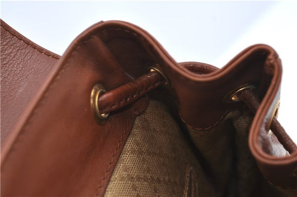 Authentic GUCCI Bamboo Backpack Leather Brown J2137