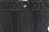 Authentic HERMES Deauville PM Hand Tote Bag Purse Cotton Black J2139