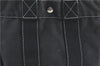 Authentic HERMES Deauville PM Hand Tote Bag Purse Cotton Black J2139