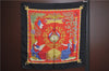 Authentic HERMES Carre 90 Scarf "LIBERTE EGALITE FRATERNITE" Silk Black J2144