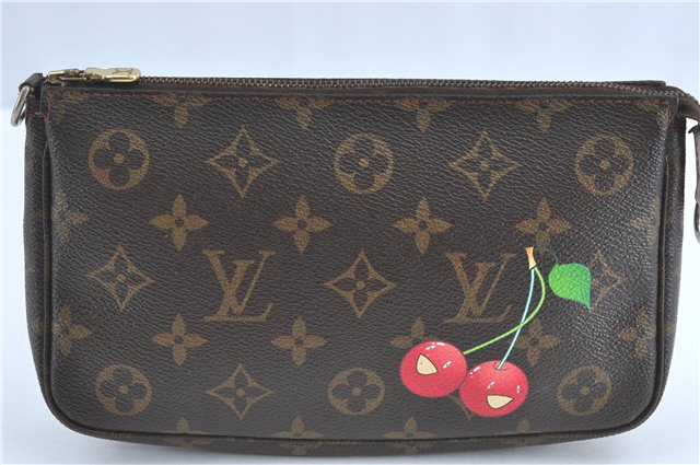 Authentic Louis Vuitton Monogram Cherry Pochette Accessoires Shoulder Bag J2145