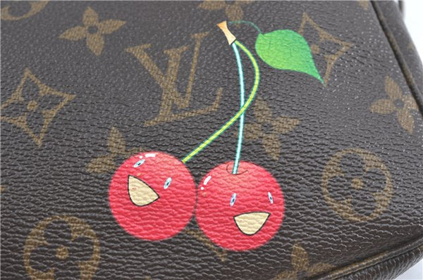 Authentic Louis Vuitton Monogram Cherry Pochette Accessoires Shoulder Bag J2145
