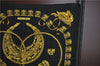 Authentic HERMES Carre 90 Scarf "LES CAVALIERS D’OR" Silk Black J2149