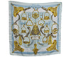 Authentic HERMES Carre 90 Scarf "Etriers" Silk Light Blue J2150