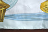 Authentic HERMES Carre 90 Scarf "Etriers" Silk Light Blue J2150