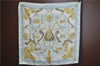 Authentic HERMES Carre 90 Scarf "Etriers" Silk Light Blue J2150