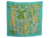 Authentic HERMES Carre 90 Scarf "Voyage en Etoffes" Silk Light Green J2151