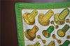 Authentic HERMES Carre 90 Scarf Ring Motif Silk Green Gold White J2157