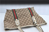 Auth GUCCI Jolie Web Sherry Line Tote Bag GG Canvas Leather 137396 Brown J2160