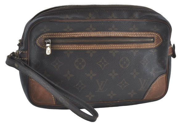 Auth Louis Vuitton Monogram Marly Dragonne GM Clutch Hand Bag M51825 Junk J2175