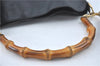 Authentic GUCCI Bamboo 2Way Shoulder Hand Bag Leather Black Junk J2177