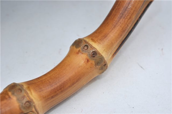 Authentic GUCCI Bamboo 2Way Shoulder Hand Bag Leather Black Junk J2177