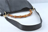 Authentic GUCCI Bamboo 2Way Shoulder Hand Bag Leather Black Junk J2177
