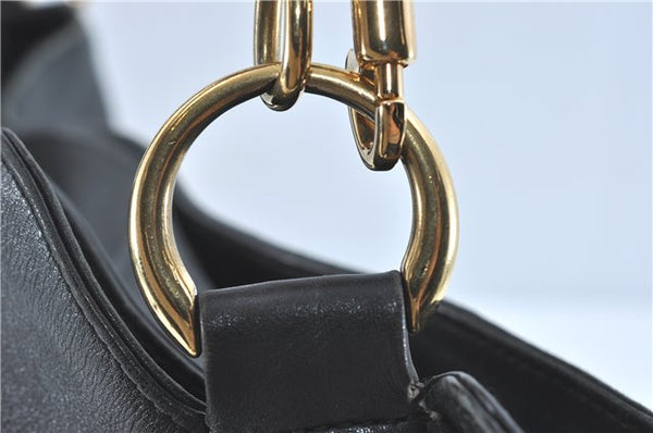 Authentic GUCCI Bamboo 2Way Shoulder Hand Bag Leather Black Junk J2177