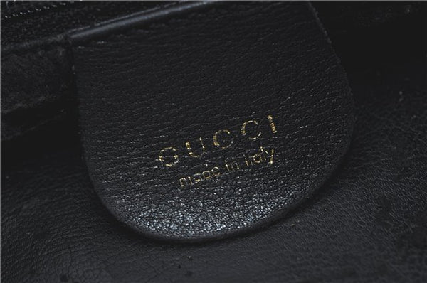 Authentic GUCCI Bamboo 2Way Shoulder Hand Bag Leather Black Junk J2177