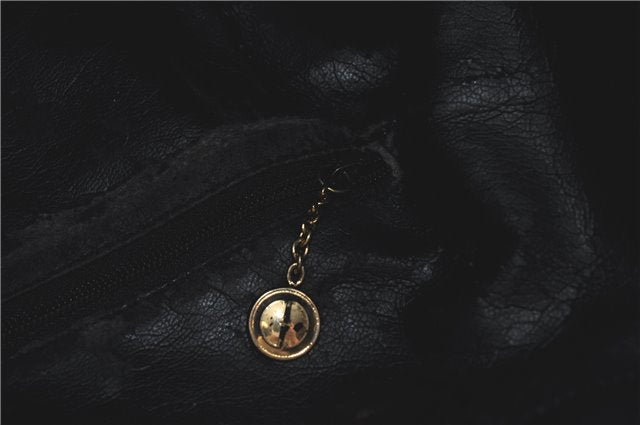 Authentic GUCCI Bamboo 2Way Shoulder Hand Bag Leather Black Junk J2177