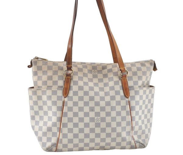 Authentic Louis Vuitton Damier Azur Totally MM Tote Bag N51262 LV J2182