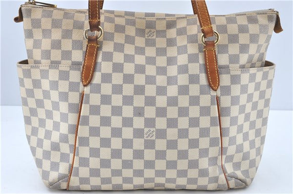 Authentic Louis Vuitton Damier Azur Totally MM Tote Bag N51262 LV J2182