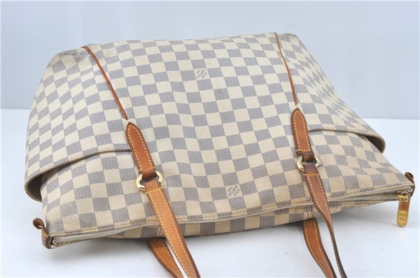 Authentic Louis Vuitton Damier Azur Totally MM Tote Bag N51262 LV J2182