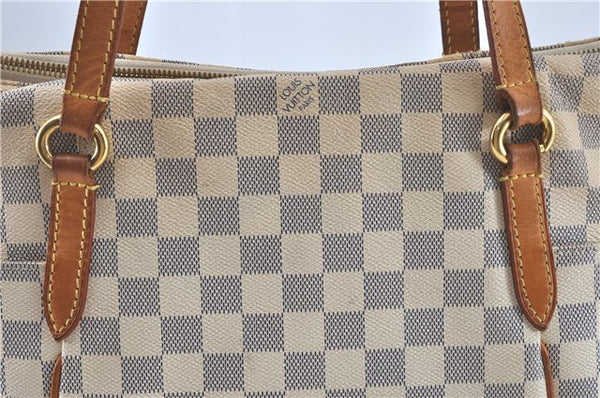 Authentic Louis Vuitton Damier Azur Totally MM Tote Bag N51262 LV J2182