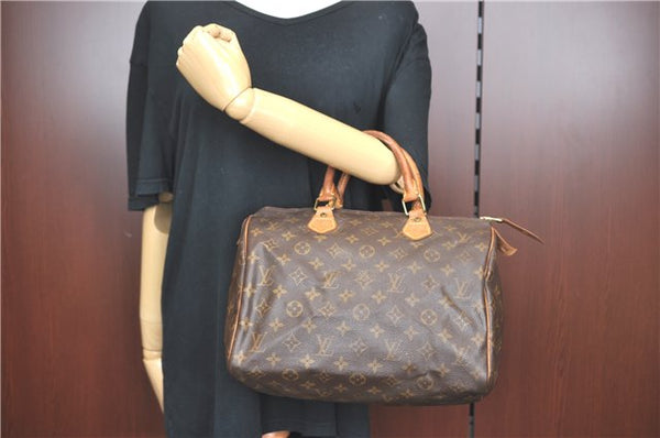 Authentic Louis Vuitton Monogram Speedy 30 Hand Boston Bag M41526 LV J2184