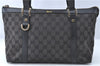 Auth GUCCI Abbey Shoulder Tote Bag Purse GG Canvas Leather 141470 Black J2185