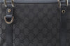 Auth GUCCI Abbey Shoulder Tote Bag Purse GG Canvas Leather 141470 Black J2185