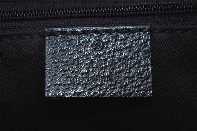 Auth GUCCI Abbey Shoulder Tote Bag Purse GG Canvas Leather 141470 Black J2185