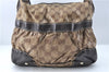 Auth GUCCI Jumbo GG Crystal Shoulder Hand Bag PVC Leather 223965 Brown J2186