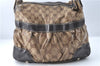 Auth GUCCI Jumbo GG Crystal Shoulder Hand Bag PVC Leather 223965 Brown J2186