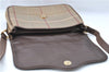 Authentic Burberrys Check Shoulder Cross Body Bag Canvas Leather Brown J2199