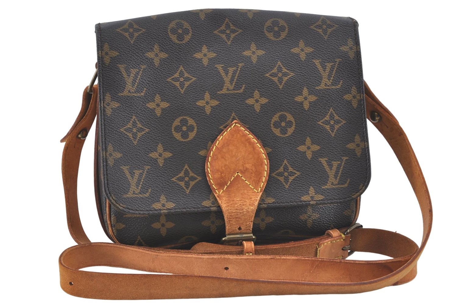 Auth Louis Vuitton Monogram Cartouchiere MM Shoulder Cross Bag M51253 LV J2202