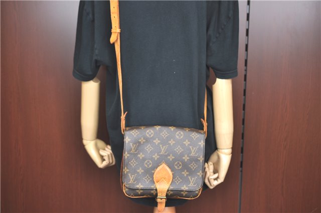 Auth Louis Vuitton Monogram Cartouchiere MM Shoulder Cross Bag M51253 LV J2202