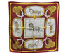 Authentic HERMES Carre 90 Scarf "GRAND APPARAT" Silk Bordeaux Red J2204