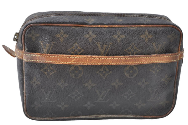 Authentic Louis Vuitton Monogram Compiegne 23 Clutch Hand Bag M51847 Junk J2208