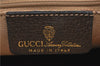 Authentic GUCCI Web Sherry Line Tote Hand Bag GG PVC Leather Brown J2210