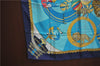 Authentic HERMES Carre 90 Scarf "Circus" Silk Navy Blue J2211