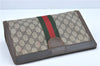 Auth GUCCI Web Sherry Line Clutch Hand Bag Purse GG PVC Leather Brown Junk J2221