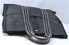 Authentic HERMES Fourre Tout MM Hand Tote Bag Canvas Cotton Black Gray J2222