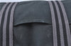 Authentic HERMES Fourre Tout MM Hand Tote Bag Canvas Cotton Black Gray J2222