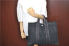 Authentic HERMES Fourre Tout MM Hand Tote Bag Canvas Cotton Black Gray J2222