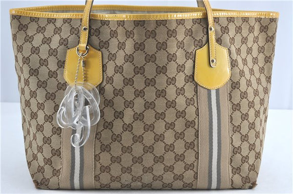Authentic GUCCI Jolie Shoulder Tote Bag GG Canvas Enamel 211970 Brown J2231