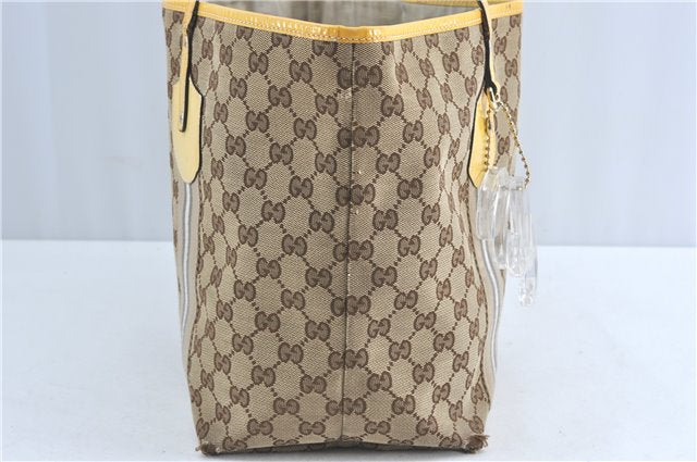 Authentic GUCCI Jolie Shoulder Tote Bag GG Canvas Enamel 211970 Brown J2231