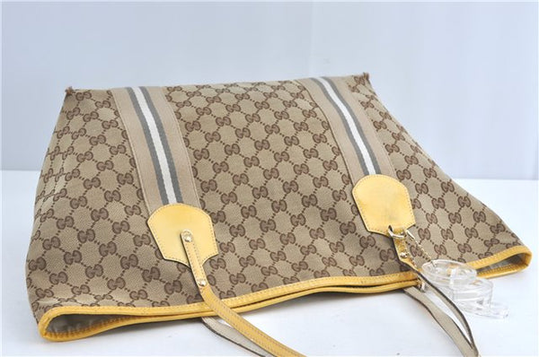 Authentic GUCCI Jolie Shoulder Tote Bag GG Canvas Enamel 211970 Brown J2231