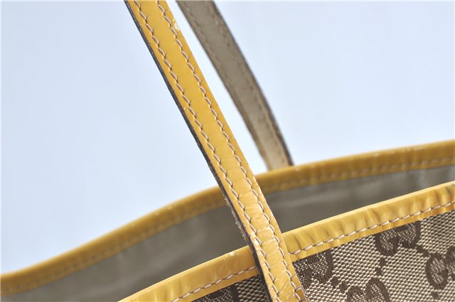 Authentic GUCCI Jolie Shoulder Tote Bag GG Canvas Enamel 211970 Brown J2231